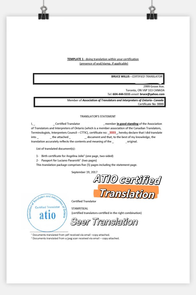 Seer Translation - ATIO Certified Translation Services Toronto - photo by Seer Translation - ATIO Certified Translation Services Toronto via Google